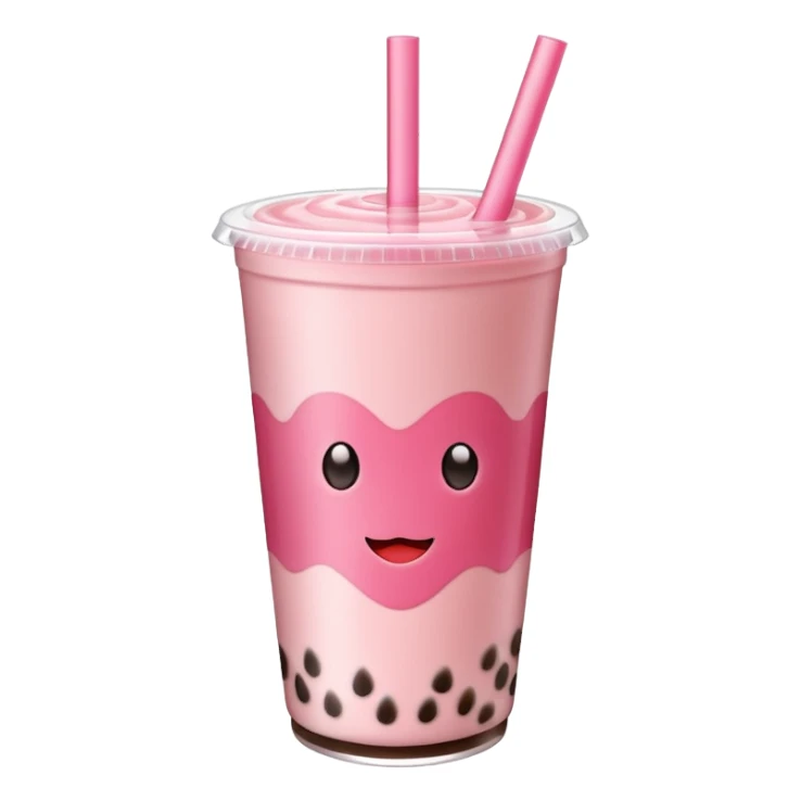 strawberry boba milk tea sticker