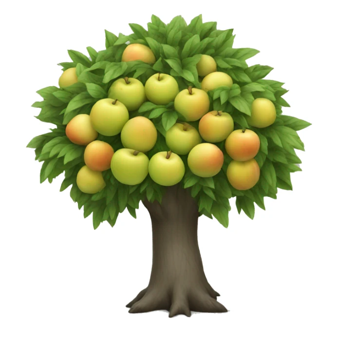 tree with white fruit sticker