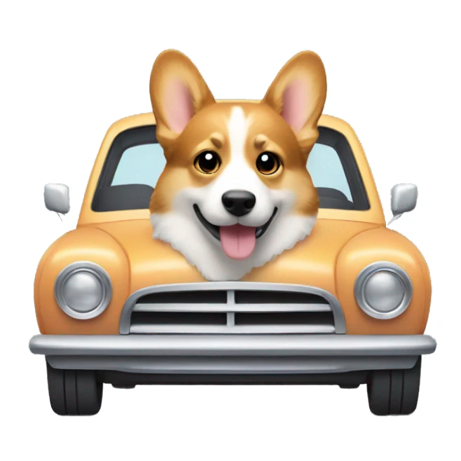 car inside a corgi sticker