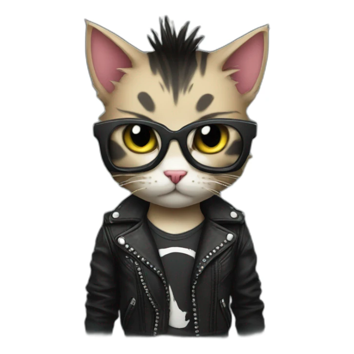 punk cat sticker