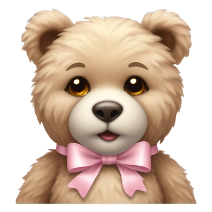teddy bear with pastel pink bow sticker