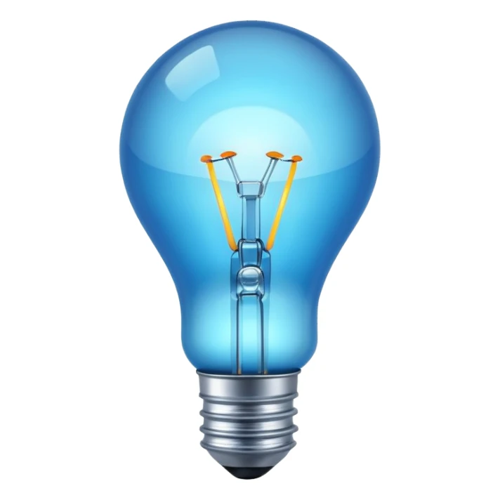 Blue light bulb sticker