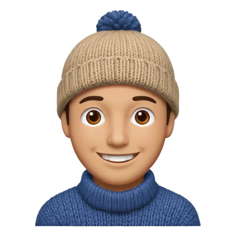 Knitted male face sticker