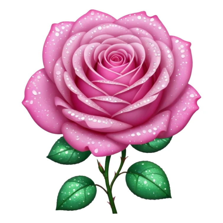 Glitter Pink Rose sticker