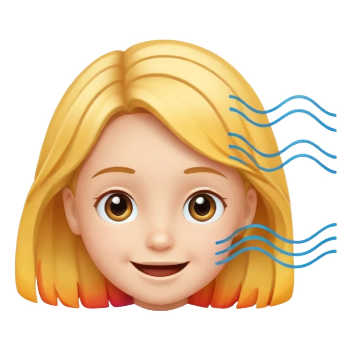 smiling child face with sound waves sticker
