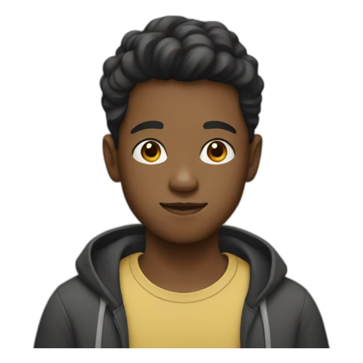 Black Asian boy sticker