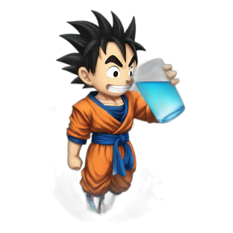 Goku drink water sticker