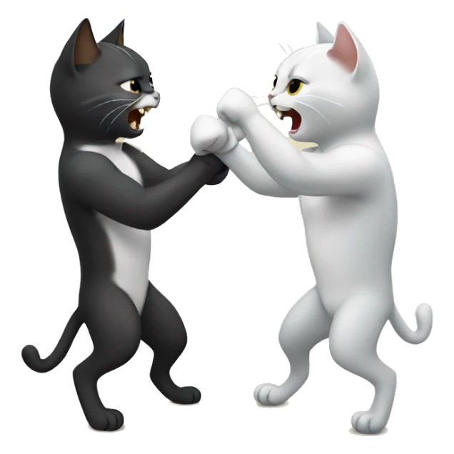 cats fighting sticker