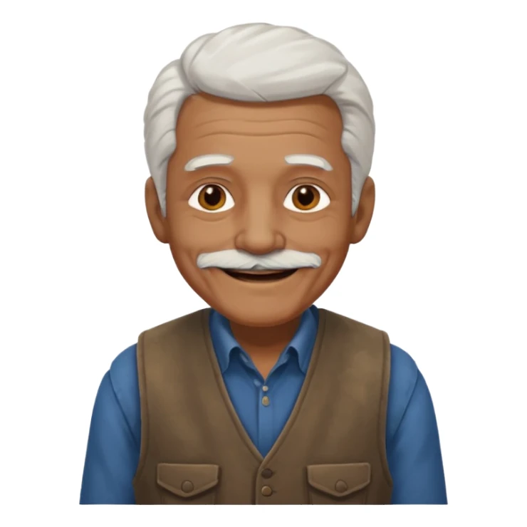 white hair old man brown suşt sticker