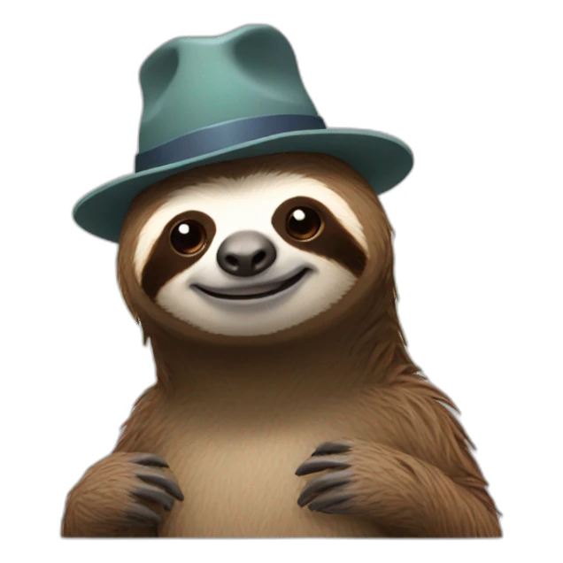Sloth wearing hat sticker