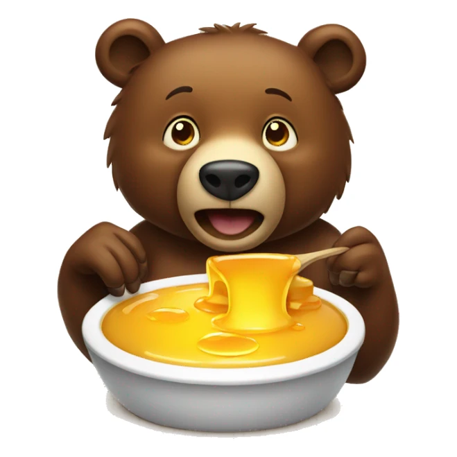 Brown bear eat honey  sticker
