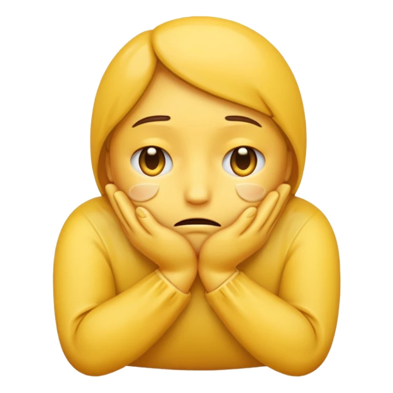 a sad emoji face praying sticker
