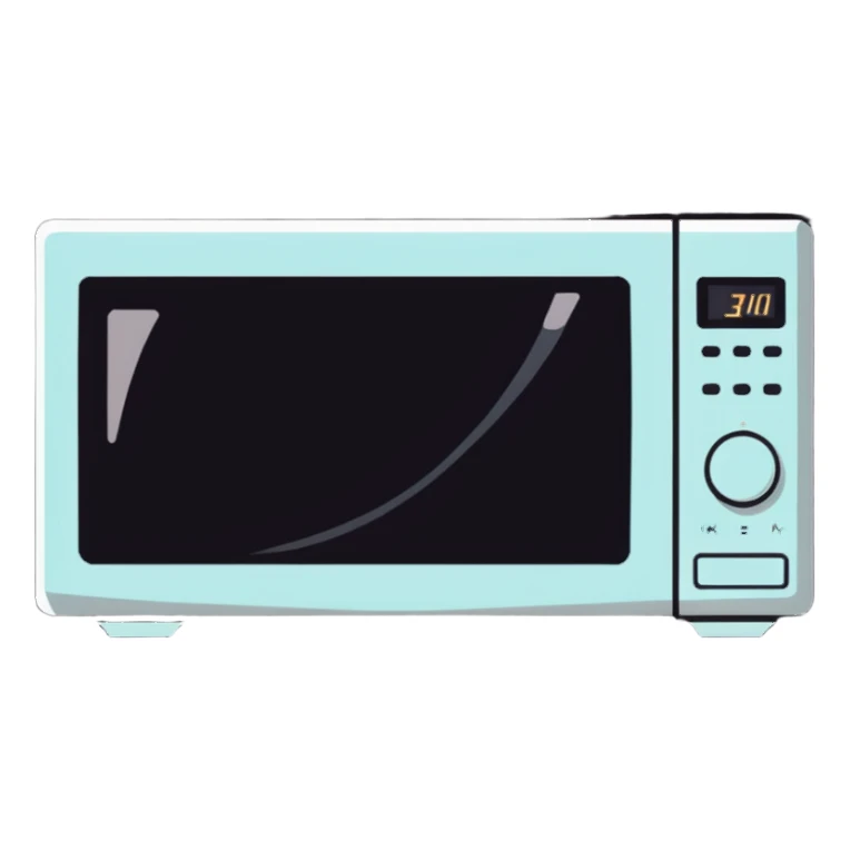 a microwave, cartoonish sticker style sticker