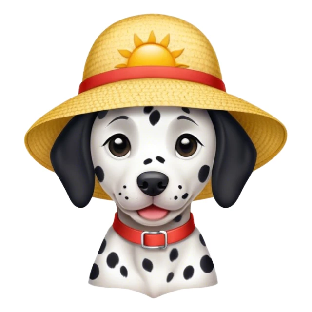 Dalmatian wearing sun hat sticker