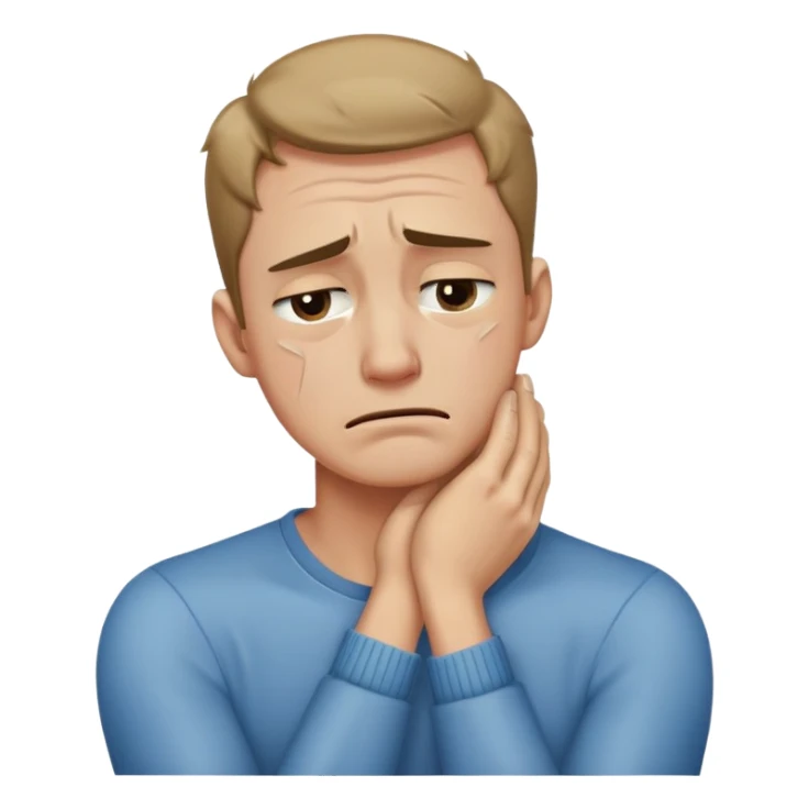 arms crossed holding neck crying guy sticker