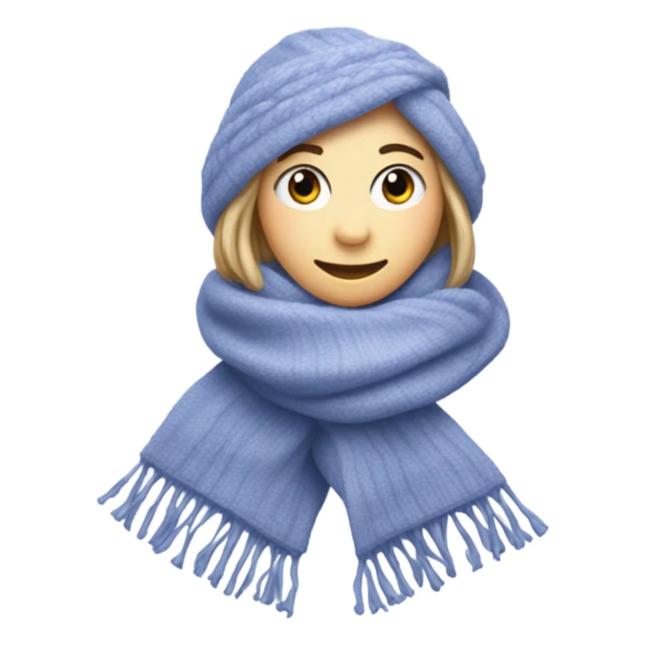 Realistic periwinkle winter scarf isolated sticker