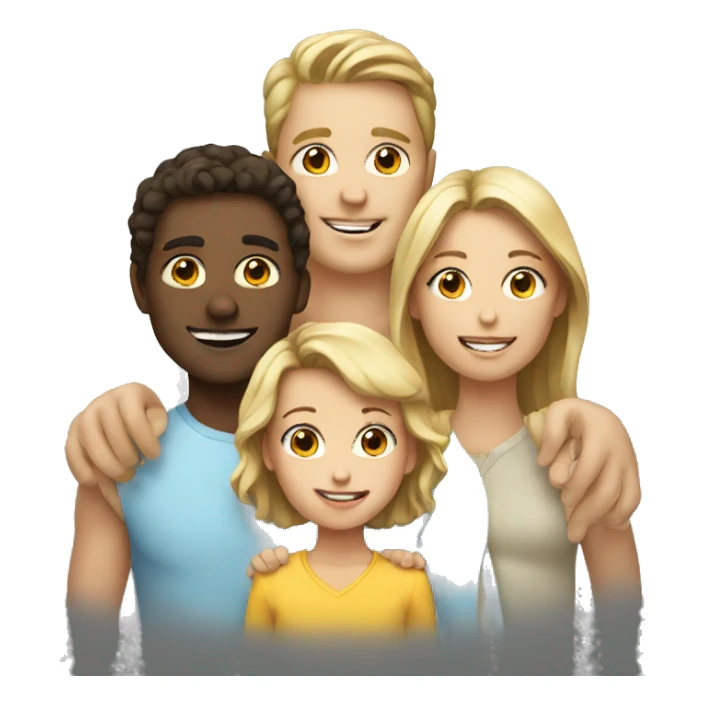White Family with 3 kids and  sticker