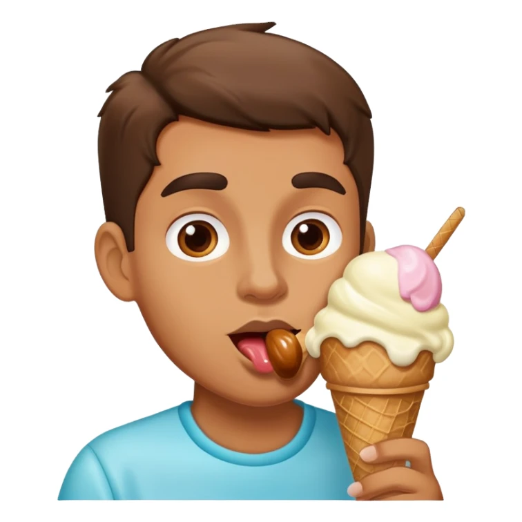 Man licking ice cream sticker