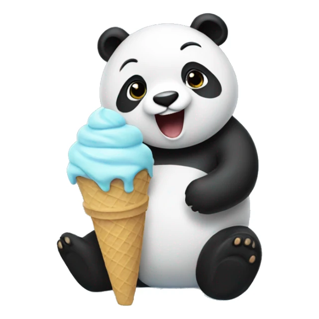 Panda eating ice cream sticker