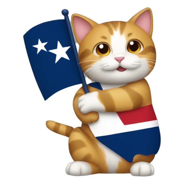 cat hugging texas flag sticker