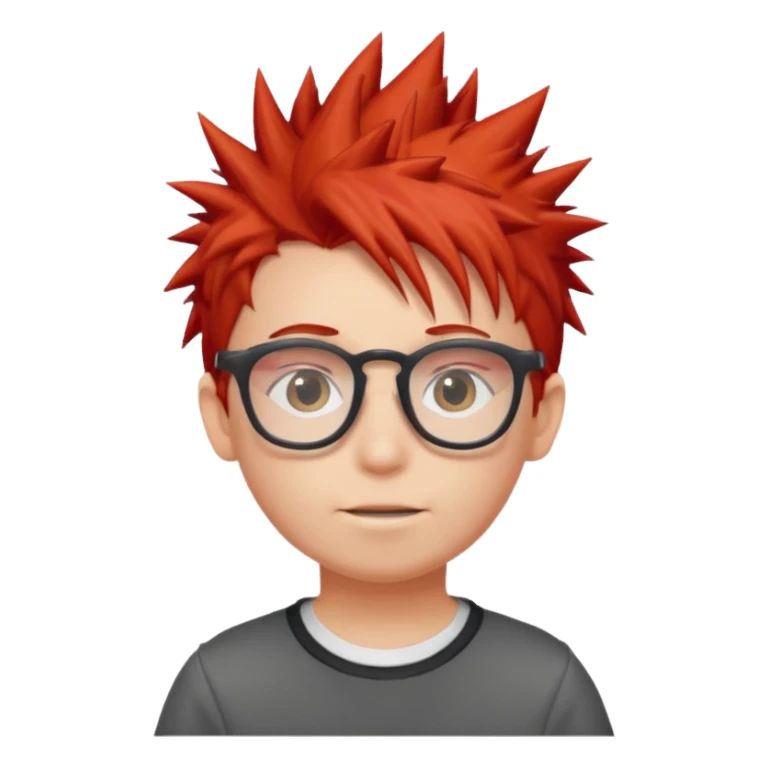 red spiky haired kid with glasses sticker