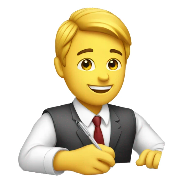 Sales man writing an offer sticker