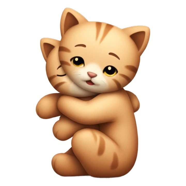 kitty hug teddybear sticker