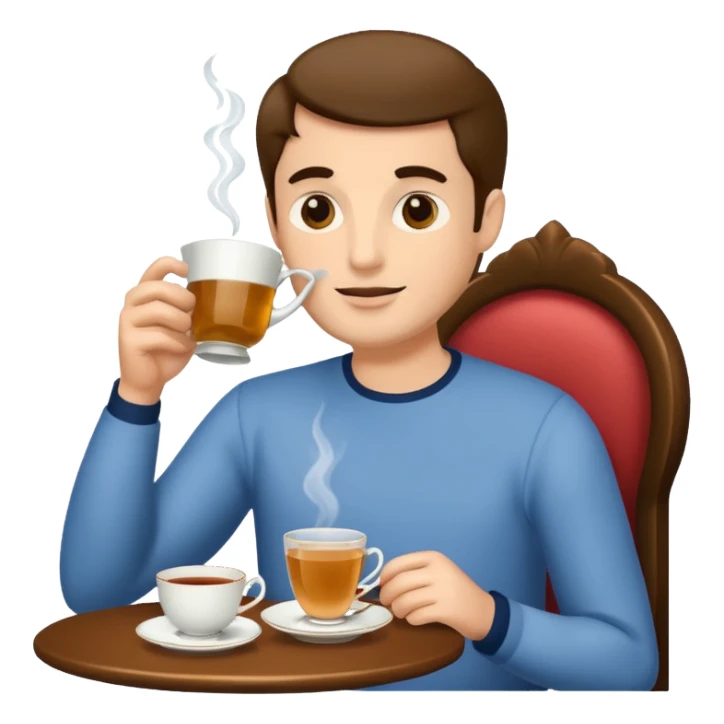 man drinking afternoon tea sticker