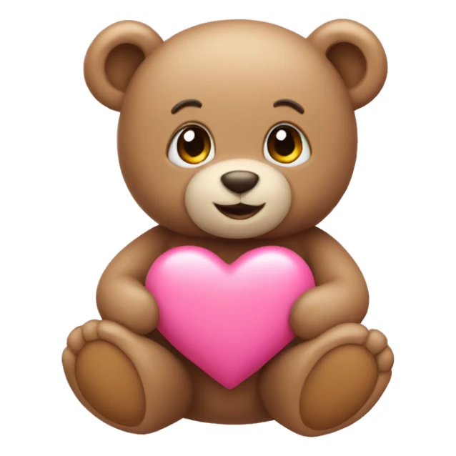 Pink heart with teddy bear sticker