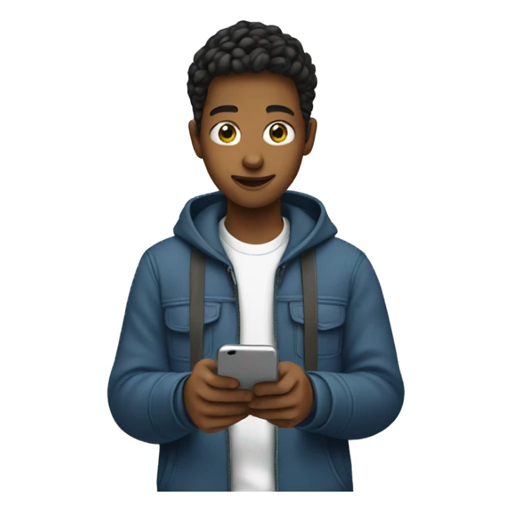 Teenager scrolling on a smartphone sticker
