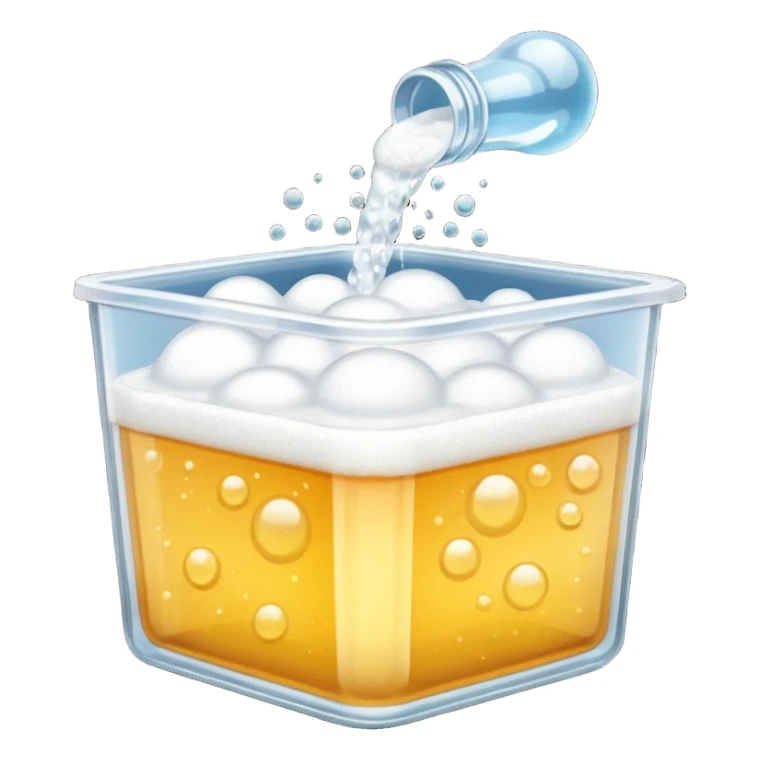 Clear comtainer with white foam sticker