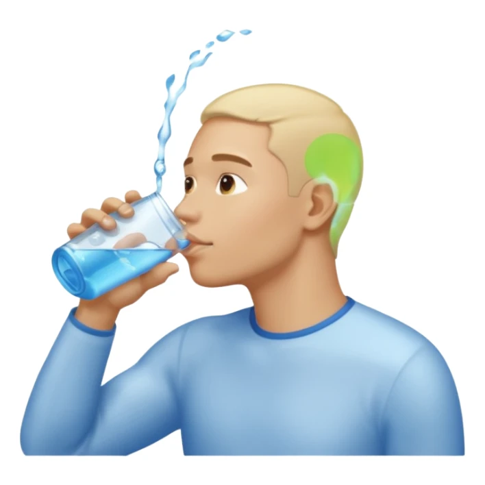 light man in profile drinking water sticker