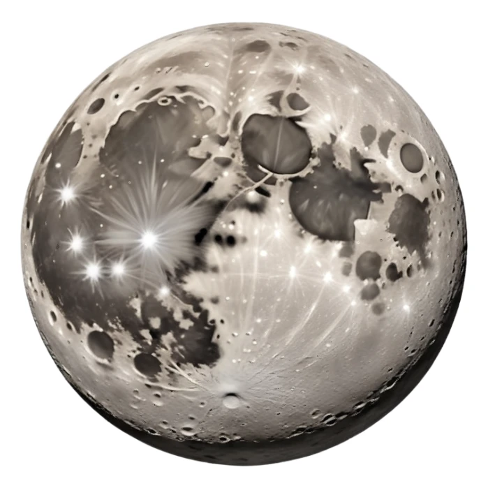 hubble moon closeup sticker