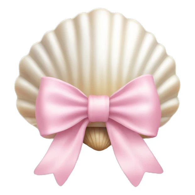 Pearl shell and light pink bow sticker