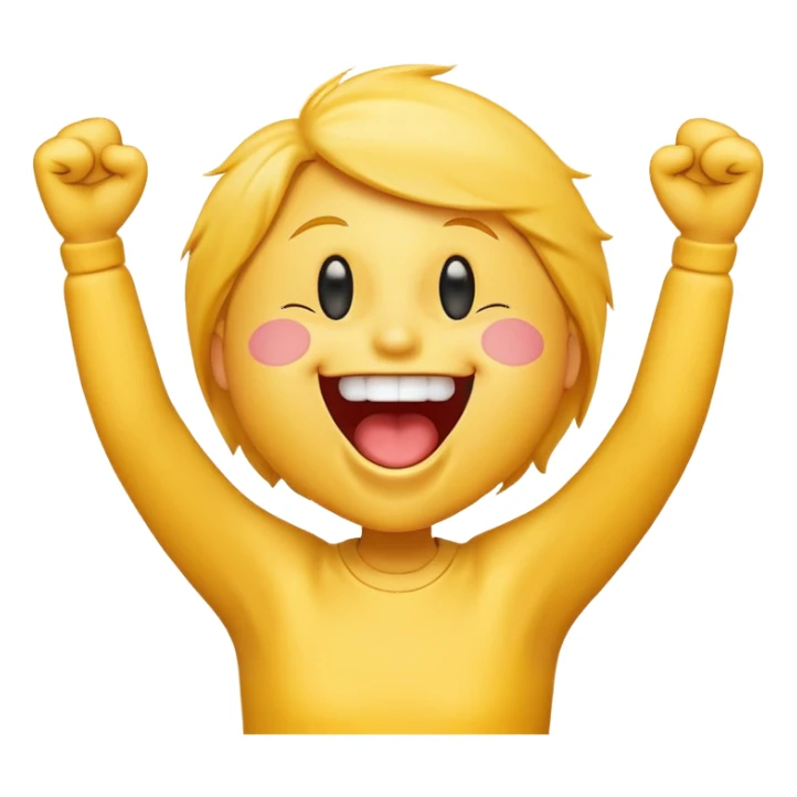 a cheering smiley shouting "Rabea!!!"   sticker