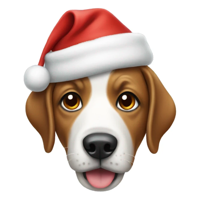 Dog with crismas hat sticker