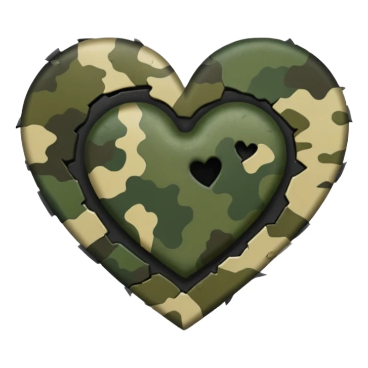 Army fatigue heart sticker