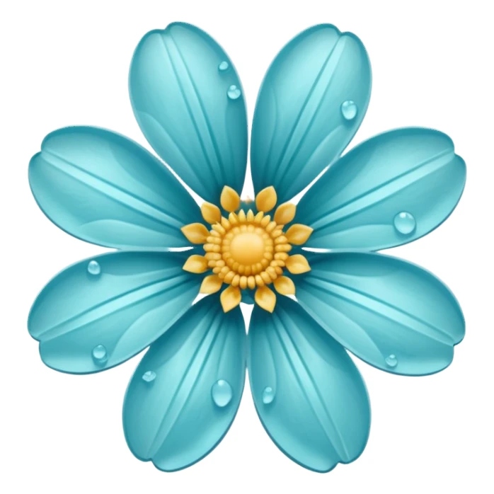 aquamarine flower sticker