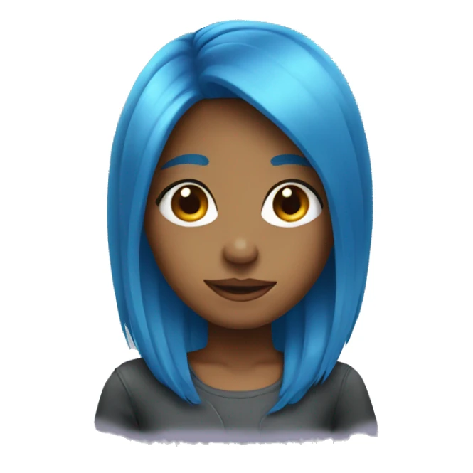 blue haired girl sticker
