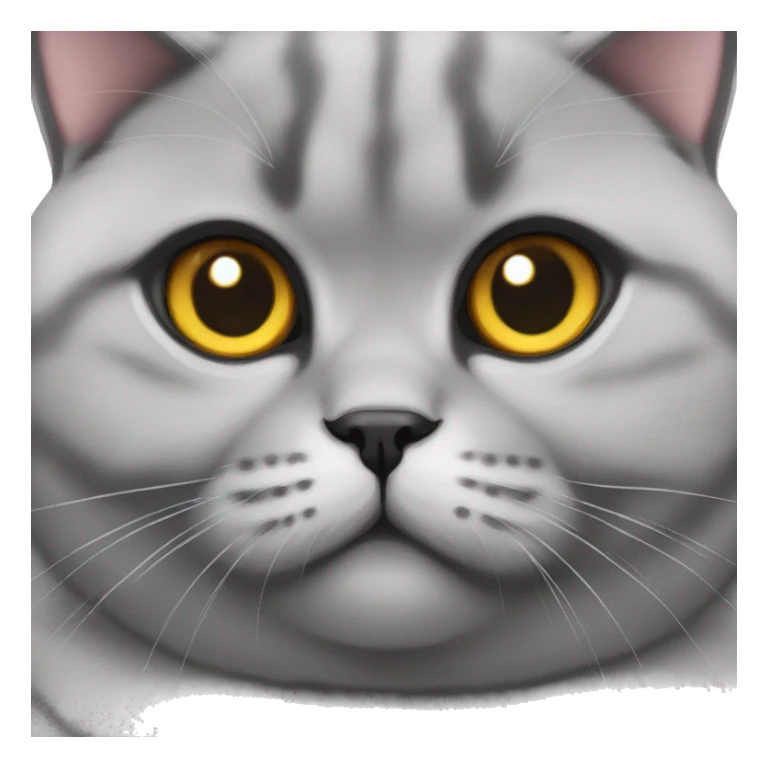 Fat grey Scottish fold cat funny sticker