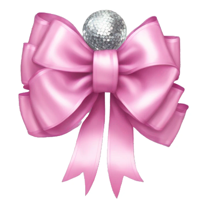 Disco ball light pink bow sticker