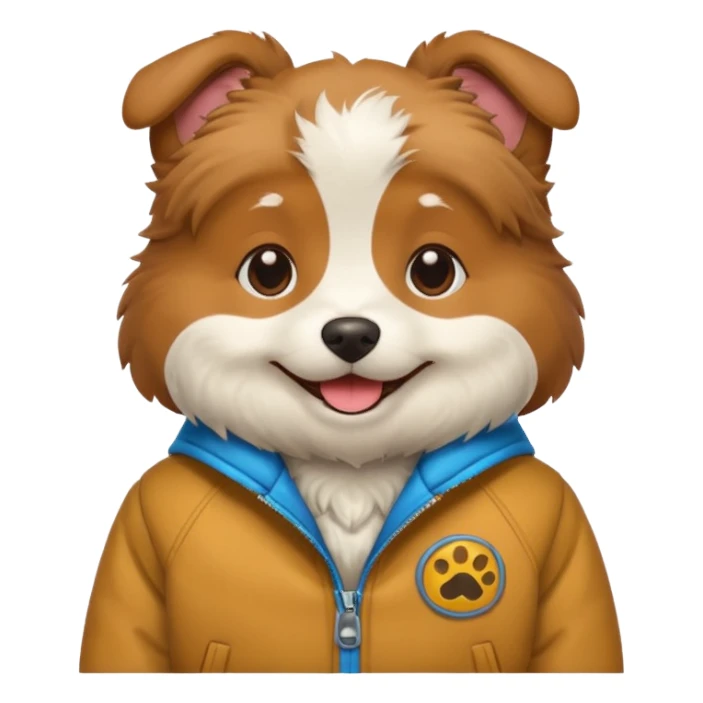 Perro con chaqueta sticker