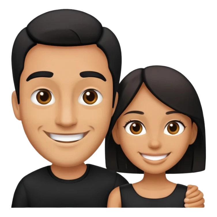 smiling couple in black attire sticker
