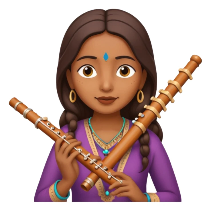 Flute indian women sticker