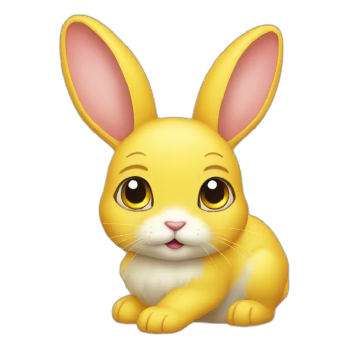 yellow bunny with oval eye catJAM sticker