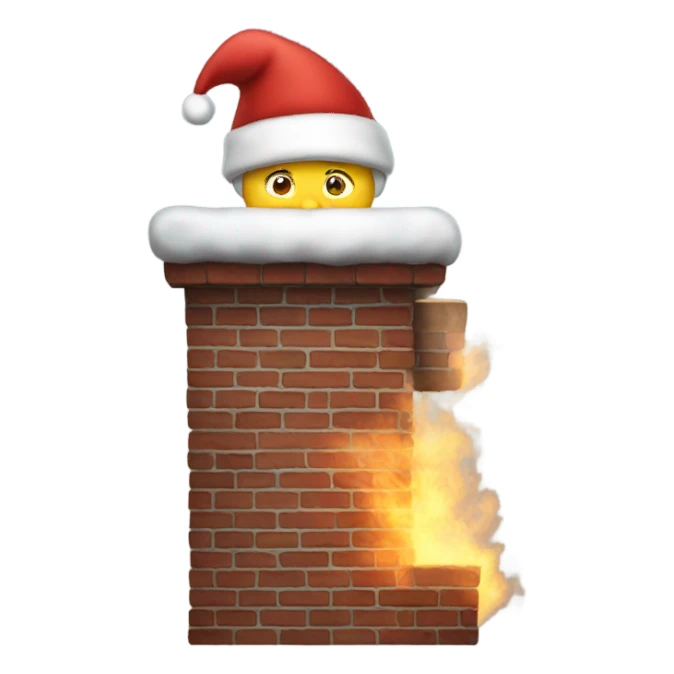 Santa coming down a chimney  sticker