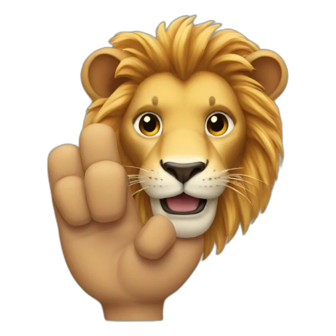 lion big finger sticker