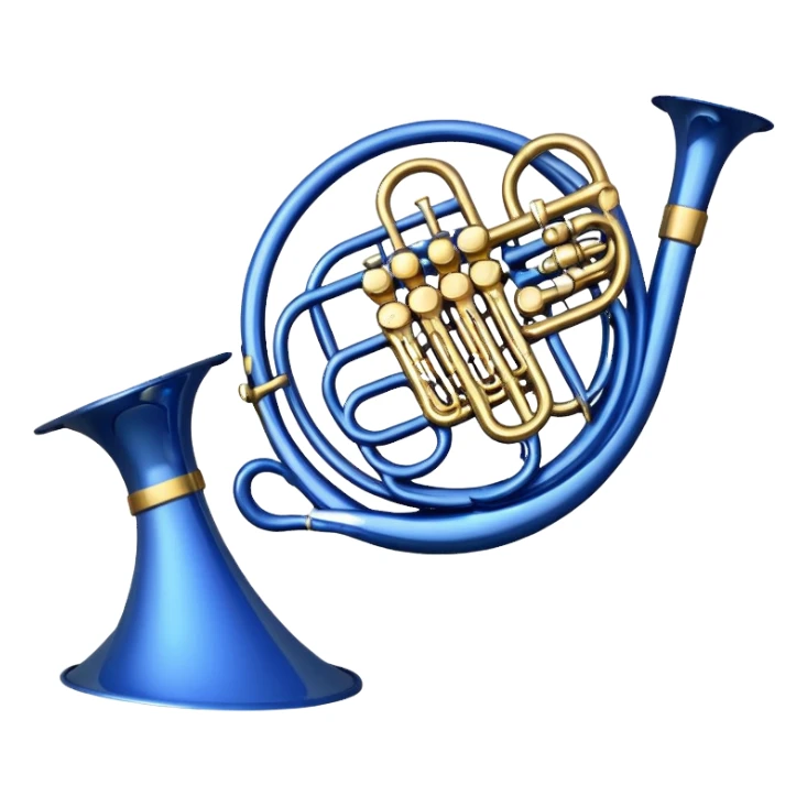 only blue french horn sticker