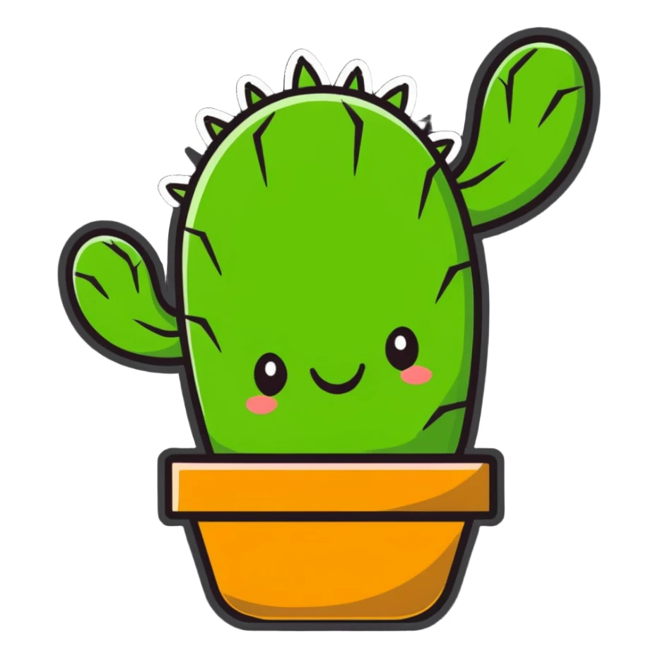 happy cactus sticker