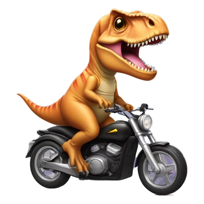 T. rex riding mini motorcycle in a tutu sticker